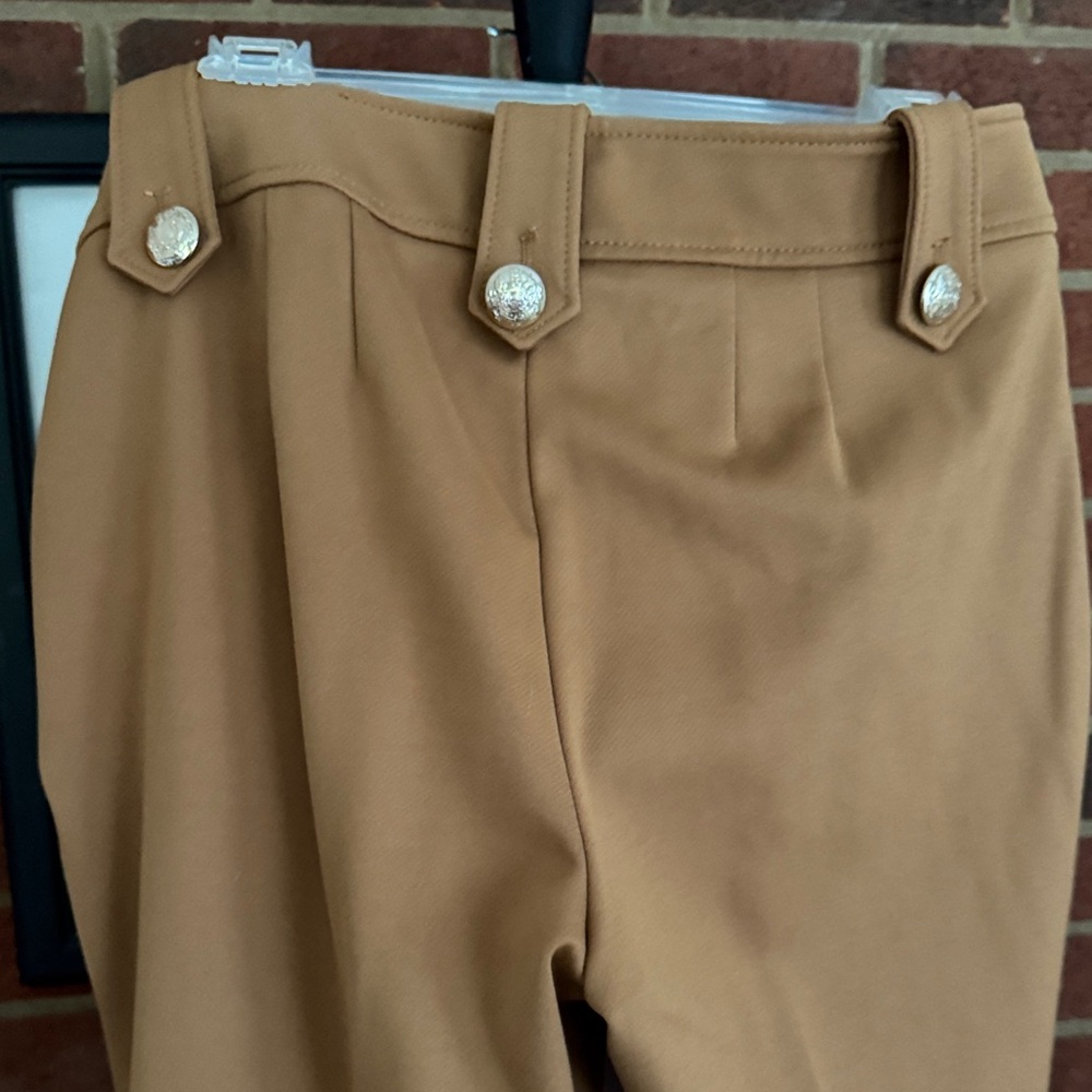 White House Black Market Tan Pants with Gold Buttons - Picture 4 of 9